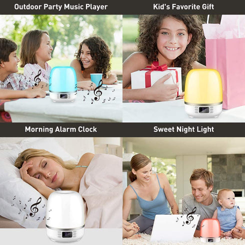 Pofeite Star Projector Galaxy Night Light for Bedroom Ceiling Bluetooth Speaker Alarm Clock FM Radio 360 Degree Rotation with 6 Films Dimmable Warm Light&7 Color Changing Gift Girl Boy Women