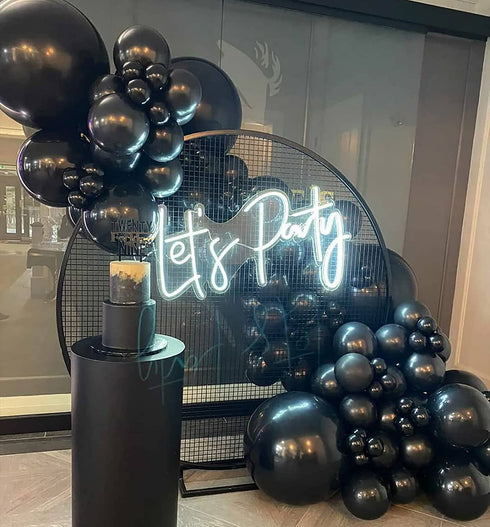 Oopat Matte All Black Balloon Garland Arches,50th Birthday Graduation Anniversary Engagement Masculine Party Halloween New Year Party Decoration (Black)