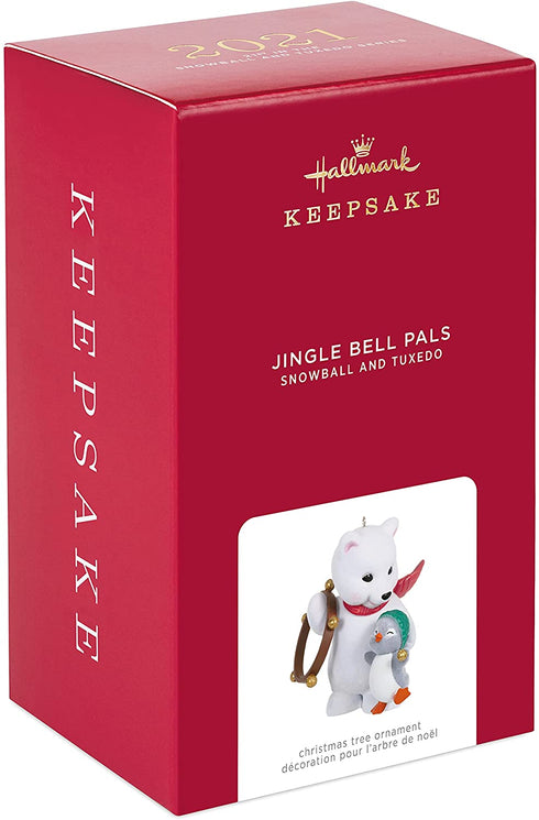 Hallmark Keepsake Christmas Ornament 2021, Snowball and Tuxedo Jingle Bell Pals
