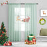 Mint Green Semi Sheer Curtains 84 Inches Long Faux Linen Mint Green Sheers with Rod Pocket for Bedroom Living Room Girls Kids Room 2 Panels 52x84
