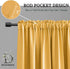 DONREN Gold Yellow Curtain Valances for Living Room - Blackout Rod Pocket Valances for Small Window (42 by 18 Inch,2 Panels)