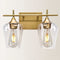 Vanity Lights Fixtures, Zicbol 2 Light Bathroom Light, Gold Bronze Bathroom Lighting Fixtures Over Mirror with Clear Glass Shade, Modern Vanity Lighting for Bath, Living Room, Bedroom
