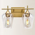 Vanity Lights Fixtures, Zicbol 2 Light Bathroom Light, Gold Bronze Bathroom Lighting Fixtures Over Mirror with Clear Glass Shade, Modern Vanity Lighting for Bath, Living Room, Bedroom