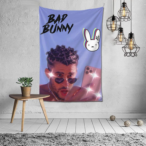 prappront Tapestry Bad Sunshine Bunny Poster Home Art Wall Hanging HD Print Living Room Bedroom Decor Flag 60 x 40 Inch
