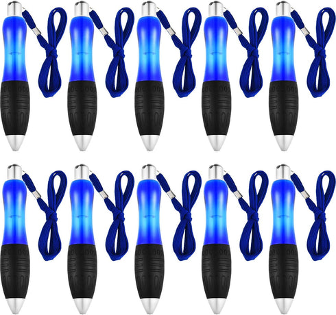 Jetec 10 Pieces Big Weighted Fat Pens Retractable Blue Body Ballpoint Pens with Hanging Rope Large Wide Grip Pens for Arthritis, Hand Pain, Parkinson, Tremors, Carpal Tunnel