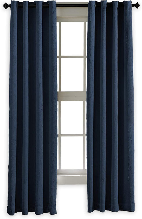 Curtainworks Lenox Grommet Curtain Panel, 50 x 120 in, Navy
