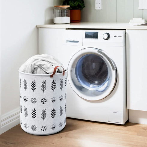Large Laundry Hamper for Dirty Clothes, Cloths & Towels | Tall, Big Basket for Extra Loads | XL Size, Sturdy, Collapsible, Portable & Waterproof | Cute, Modern | Kids, Nursery, Girls, Baby (2 Baskets)