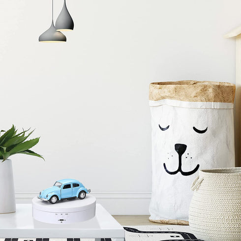 Hicarer Rotating Display Stand 360 Degree Motorized Rotating Display Spinner Turntable Display Stand with USB Power Cable for Photography Products and Shows (White)