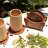 Wooden Coasters for Coffee Table NOT Moisture Absorbing, Drink Coasters for Wooden Table, Natural Wooden Coasters with Holder, Table Coasters for Wood Table, 3.9 in Diameter, 7pcs