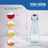 Mockins Set of 6 | 8.5 Oz. Glass Bottle Set with Swing Top Stoppers and Includes Bottle Brush , Funnel and Gold Glass Marker | Clear Glass Water Bottle