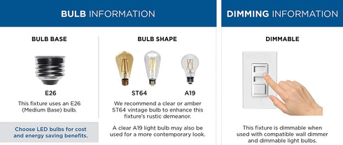 Briarwood Collection 1-Light Coastal Mini-Pendant Light Antique Bronze