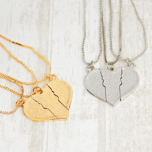 Amosfun Mother Jewelry Gift Big Sis Lil Sis Mom Puzzle Heart Pendants Matching Mother' s Day Gift from Daughter (Golden) Party Favors