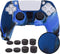 Skin for PS5 Controller Grips,Pandaren Texture Pattern Cover for Playstation 5 Controller Sweat-Proof Anti-Slip Silicone Cover Hand Grip with 8pcs FPS Pro Thumbsticks Cap Protector(Camouflage Blue)