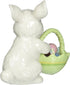 Cosmos 10593 Fine Porcelain Bunny with Easter Basket Figurine, 3-3/4-Inch,White