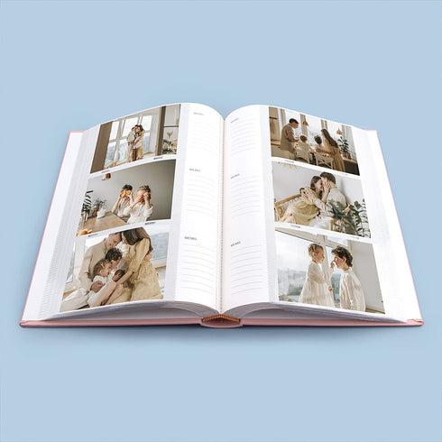 Golden State Art, Photo Album for 4x6 300 Pictures - Weddings, Holidays, Engagements, Vacations, Family - Front Extra Large Photo Display (Faux Leather Pink)