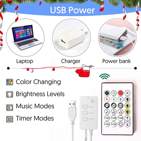 Avatar Controls 32.8ft Smart Christmas Lights Works w/ Alexa Google, Color Changing LED Lights with Remote, Music Sync Fairy Lights with 20 Flash Modes, Plug in USB String Lights with Timer, RGBIC
