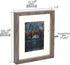 Frametory, Frame with Ivory Mat for Photo, Smooth Wood Grain Finish Easel Stand, Sawtooth Hangers, Real Glass Landscape/Portrait, Wall/Table Display (Rustic Grey, 8x10 Frame for 5x7 Photo, 2-Pack)