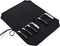 HERSENT Chefs Knife Roll Case, Waxed Canvas Cutlery Knives Holders Protectors, Home Kitchen Cooking Tools and Utensils Wrap Bag Wallet, Multi-Purpose Brush Roll Bag, Travel Tool Roll Pouch (Black)
