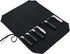 HERSENT Chefs Knife Roll Case, Waxed Canvas Cutlery Knives Holders Protectors, Home Kitchen Cooking Tools and Utensils Wrap Bag Wallet, Multi-Purpose Brush Roll Bag, Travel Tool Roll Pouch (Black)