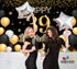 RBYOO 39th Gold Black Happy Birthday Backdrop for Girls Women Boy Men 7x5ft Photography Background Banner Birthday Party Decorations Photo Booth Props