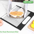 Roll Up Dish Drying Rack with Utensil Holder, Ohuhu Sink Dish Drying Rack 17.3" L x 15.6" W Dish Drainer Multipurpose Collapsible Dish Racks for Kitchen Counter Organizer