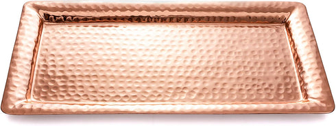 Monarch Abode Hand Hammered Tray Platter, 12 in x 6 in, Copper
