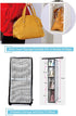 OULLYY Hanging Handbags Organizer for Closet, Multi-Layer Breathable Cotton Linen Fabric Closet Purse Storage Bag with Clear Dust Proof Cover (Gray A)