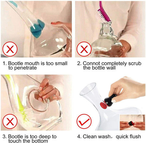 Magnetic Spot Scrubber, Magnetic Precision Scrubber, Aquarium Glass Cleaner, Magnet Cleaning Brush, Algae Scrapers, Algae Remover, Strong Magnetic Scratch-Free No-Slip for Fish Tank Vases Decanter