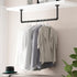 OROPY Industrial Pipe Clothes Rack 38.4", Heavy Duty Detachable Wall Mounted Black Iron Garment Bar, Multi-purpose Hanging Rod for Closet Storage, Black (Two Base)