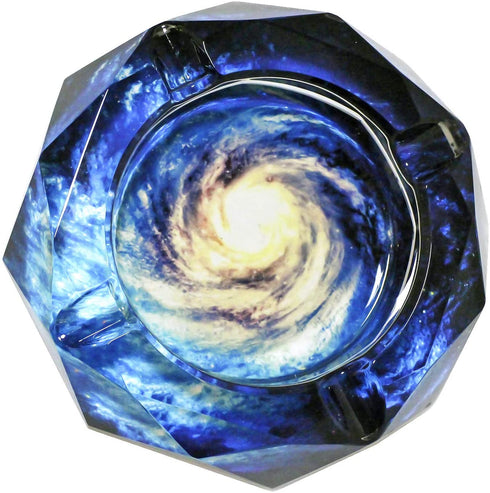 Senliart Crystal Weed Ashtray for Cigarettes, Beautiful Ash Tray, Outdoors & Indoors 4.5" (Starry2)