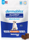 Vetnique Labs Dermabliss Dog Allergy and Itch Relief, Skin and Coat Health Supplements and Grooming Supplies with Omega 3-6-9, Biotin - Ditch The Itch (Allergy Chews, 30ct)