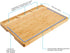 HHXRISE Large Bamboo Cutting Board With 3 Built-In Compartments And Juice Grooves - Kitchen Chopping Board for Meat (Butcher Block) Cheese and Vegetables (L 17 x 12.6")