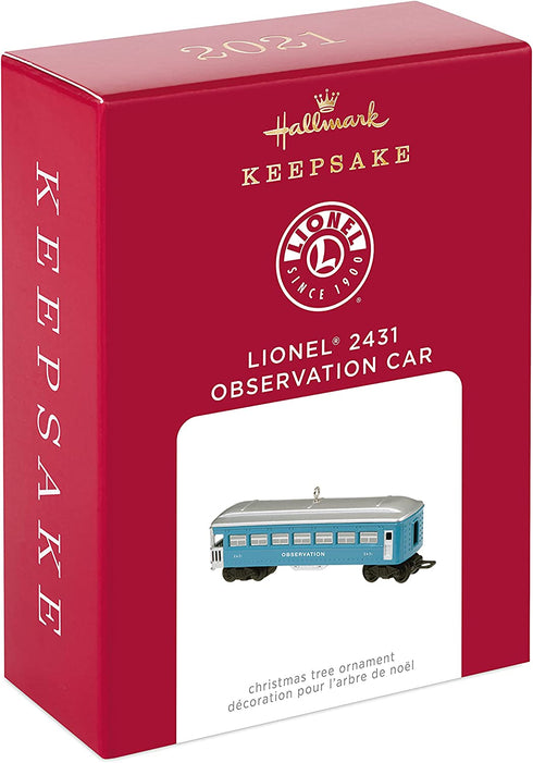 Hallmark Keepsake Christmas Ornament 2021, Lionel 2431 Observation Car, Metal