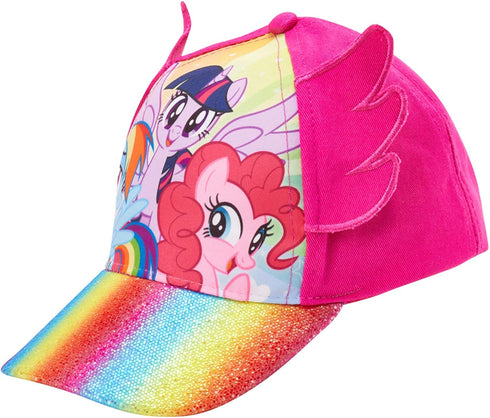 Hasbro Little Girls My Little Pony Cotton Baseball Cap, Rainbow Dash, Dimensional Ears, Age 4-7, Size Age 2-4, My Little Pink