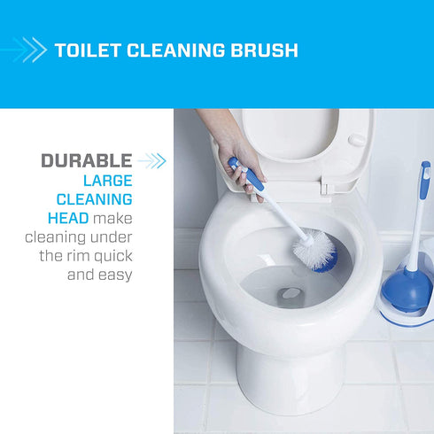 Mr. Clean Turbo Plunger and Bowl Brush Caddy Set, Toilet Brush Plunger Combo