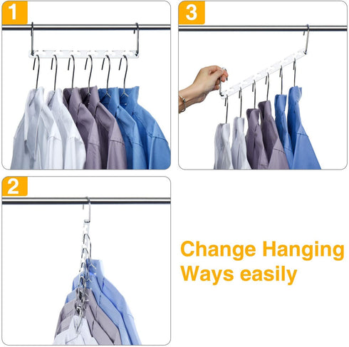 HOUSE DAY 6 Pack Metal Magic Hangers Space Saving Hangers Closet Space Saving Wardrobe Clothing Hanger Oragnizer, Updated Hook Design