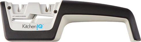 Kitchen IQ Diamond Pro Pull-Thru Knife and Scissor Sharpener,White/Black