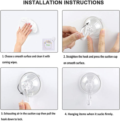 Wreath Hanger, VIS'V Large Clear Removable Heavy Duty Suction Cup Wreath Hooks with Wipes 22 LB Strong Window Glass Door Suction Cup Wreath Holder for Halloween Christmas Wreath Decorations - 2 Packs