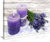 Canvas Wall Art for Bathroom Purple Candles and Lavender Flower Painting Pictures Print on Canvas Prints Ready to Hang Wall Decor for Living Room Bedroom Decoration Modern Home Decor Artwork