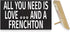 JennyGems All You Need is Love and A Frenchton Wood Sign, 9.5 x 5.5 Inches, Frenchton Gift, Dog Moms, Home Accent Plaque, Wall Hanging Decor, Frenchton Dog Stuff, American Made
