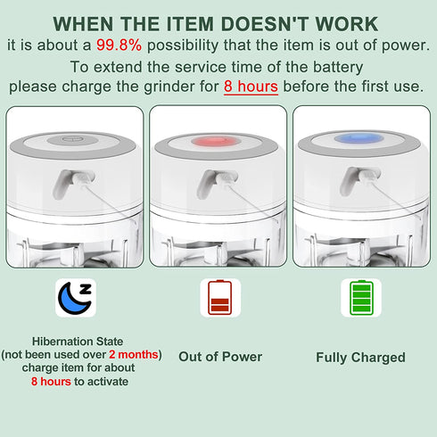 Electric-Herb-Grinder-Large-3.4oz-USB Rechargeable, 3.5'' Powerful Grinder for Dry and Fresh Herbs and Spices, Portable Waterproof, Better Control of Herb Coarseness, Practical and Muntifuctional Gift