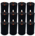 Amusaer Black Pillar Candles 2x3 Inch 12 Packs Unscented Pillar Candles Dripless Soy Candles for Home, Halloween, Party