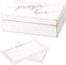 "Lillian Rose White Distressed Box with Prayer Cards, 6.5", off-white (BX115)