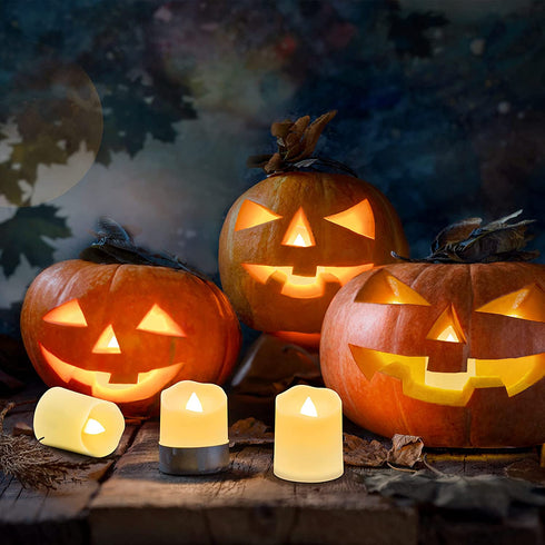 LED Tea Lights Rechargeable Candles with USB Charging Cable, 6 PCS Votive Tea Light with Remote, Flameless Flickering Warm White Tealights Candle for Halloween, Pumpkin Light, Christmas Decorations