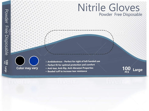 Nitrile Gloves, Disposable Gloves, Comfortable, Powder Free, Latex Free