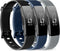 PACK 3 Silicone Bands for Fitbit Inspire HR & Fitbit Inspire 2 & Fitbit Inspire & Ace 2 Replacement Wristbands for Women Men Small Large (Small: for 5.5"-7.9"wrists, Black+Navy Blue+Gray)