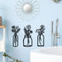 Hotop 3 Pieces Metal Vase Flowers Wall Art Flower in Vase Hanging Iron Wall Decoration Vase Flowers Interior Decor Natural Themed Metal Wall Art for Home Indoor and Outdoor Lovers