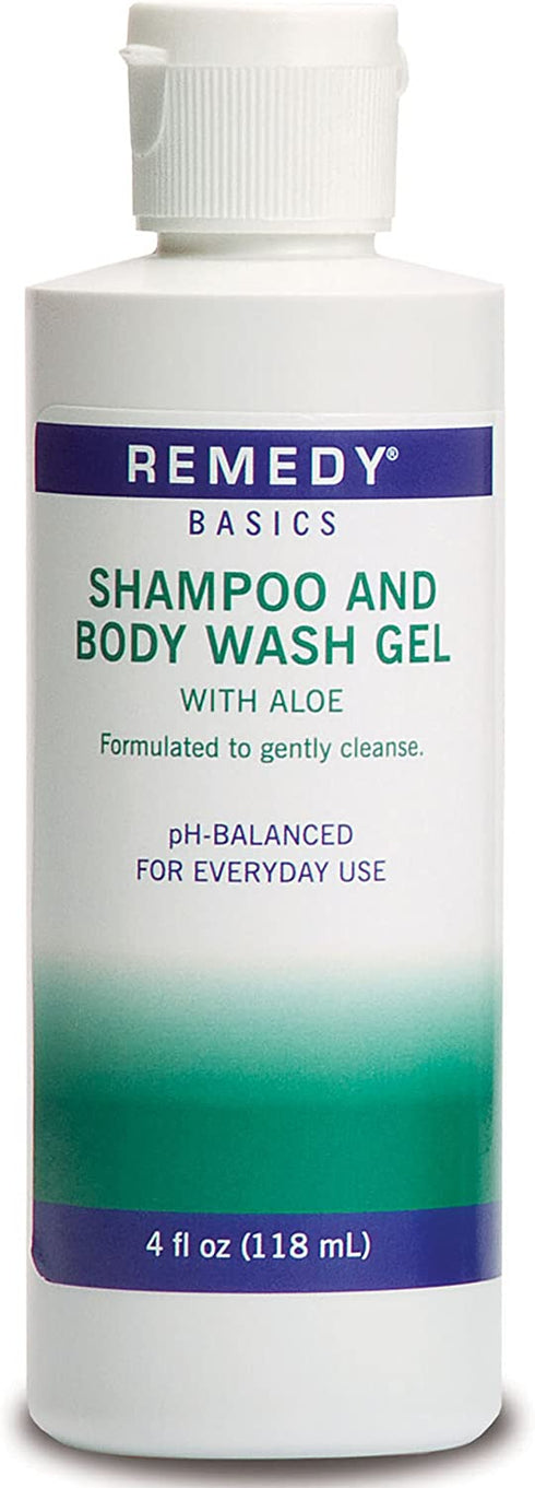 Medline MSC092SBW04H Remedy Basics Shampoo and Body Wash Gel, 4oz.