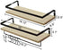 Floating Shelves for Bathroom, Kitchen, Living Room , Wood Wall Mounted Shelf for Storage, Decor, Organize, Set of 2 with 5 Hooks (Natural)