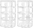 Suwimut 2 Pack Acrylic Earring Holder Jewelry Organizer, 360 Rotating 4 Tiers Clear Jewelry Rack Display Stand, 156 Holes and 160 Grooves for Women Girls Necklaces, Earrings, Piercings